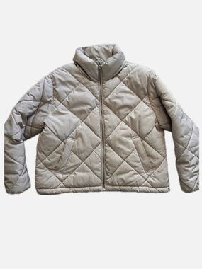 Quilted squared puffy coat